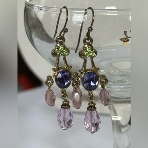 Vintage 1928 purple and pink earrings
